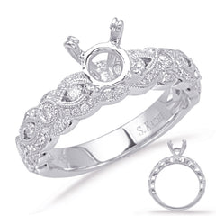 14 KT Rounds Shape White Gold Engagement Ring
