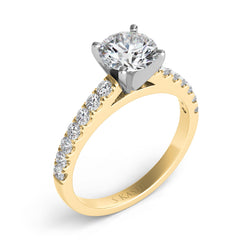 14 KT Rounds Shape Yellow Gold Engagement Ring