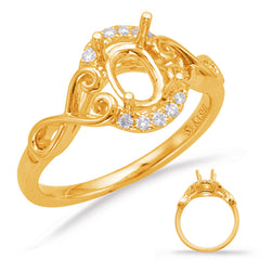 14 KT Rounds Shape Yellow Gold Halo Engagement Ring