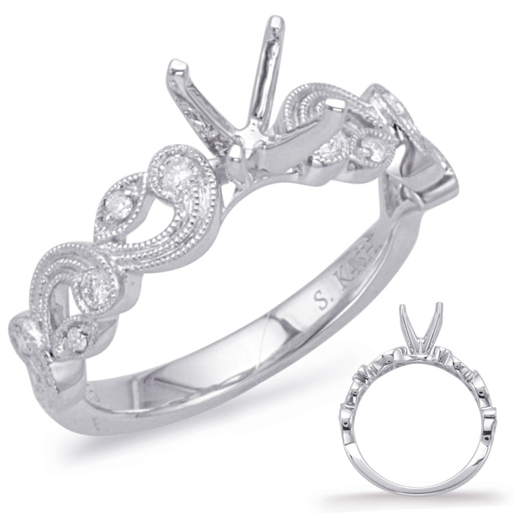 14 KT Rounds Shape White Gold Engagement Ring