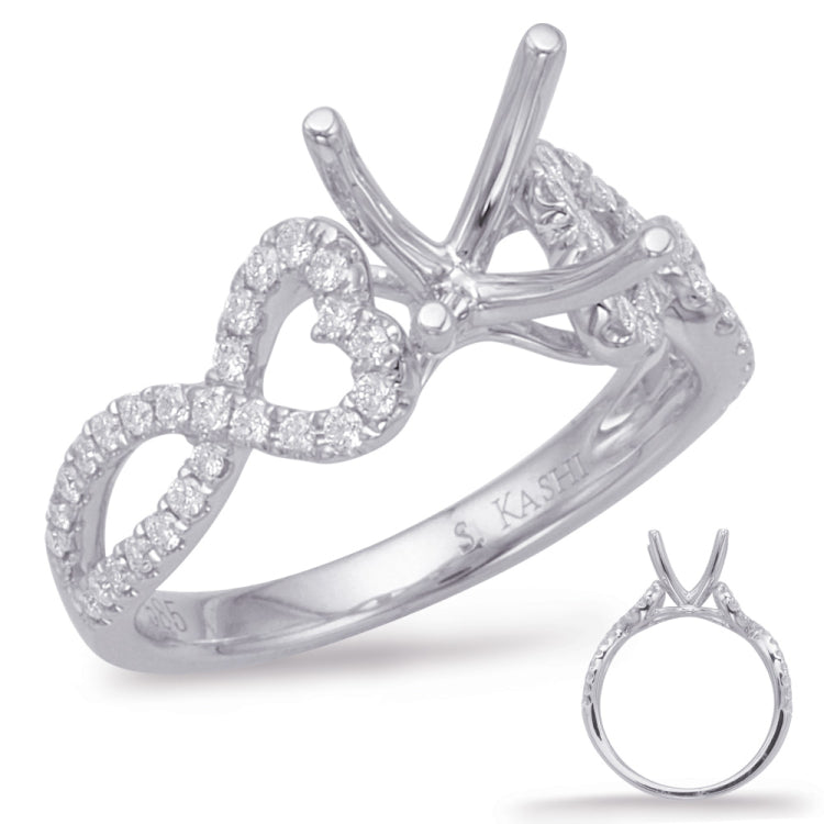 14 KT Rounds Shape White Gold Engagement Ring