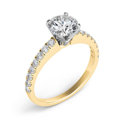 14 KT Rounds Shape Yellow Gold Engagement Ring