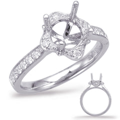 14 KT Rounds Shape White Gold Halo Engagement Ring