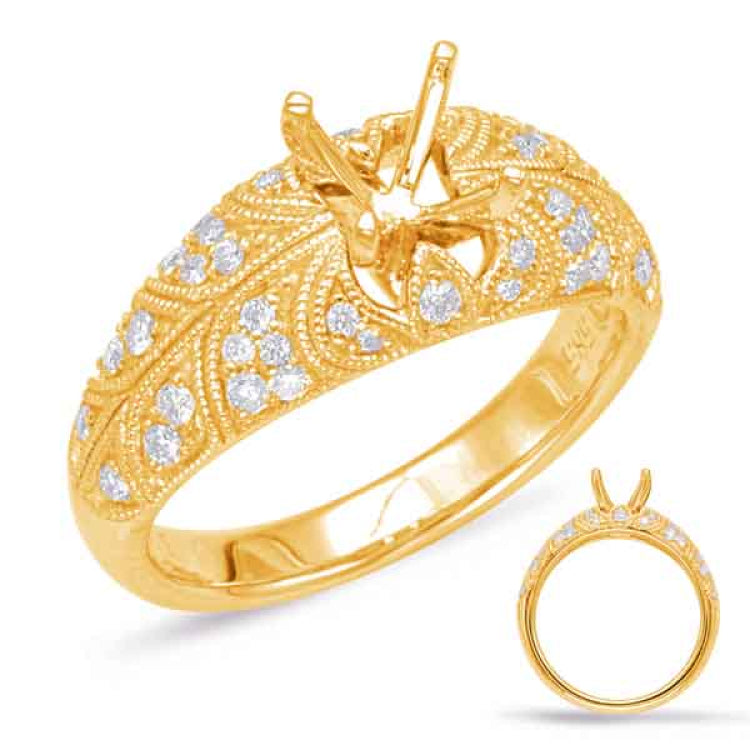 14 KT Rounds Shape Yellow Gold Engagement Ring