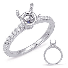 14 KT Rounds Shape White Gold Engagement Ring