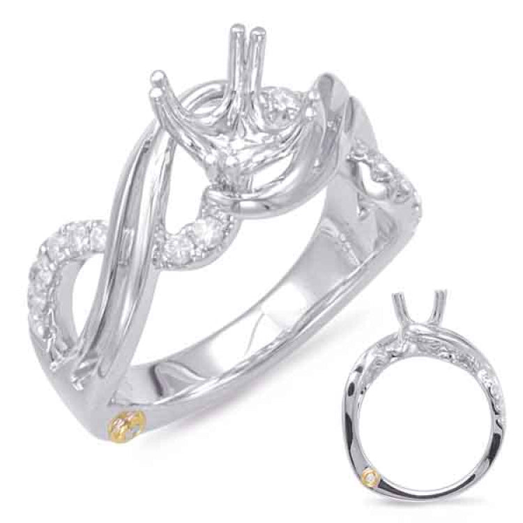 14 KT Rounds Shape White Gold Engagement Ring