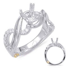 14 KT Rounds Shape White Gold Engagement Ring