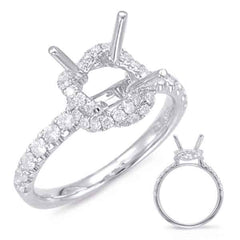 14 KT Rounds Shape White Gold Halo Engagement Ring