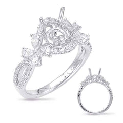14 KT Pear Shape Shape White Gold Halo Engagement Ring