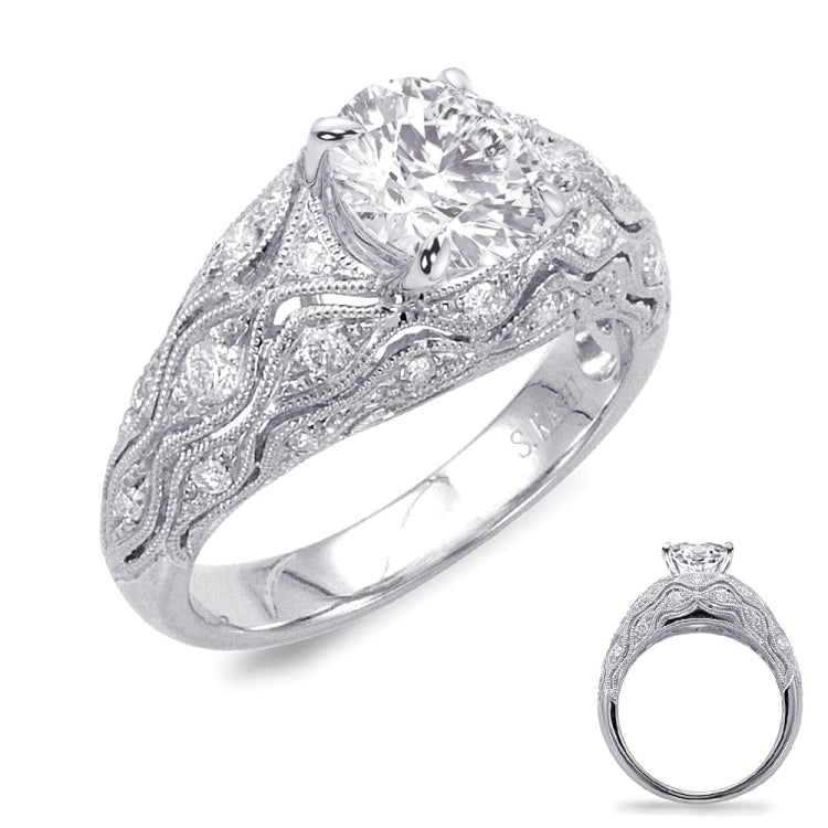 14 KT Rounds Shape White Gold Engagement Ring