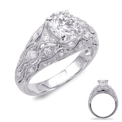 14 KT Rounds Shape White Gold Engagement Ring