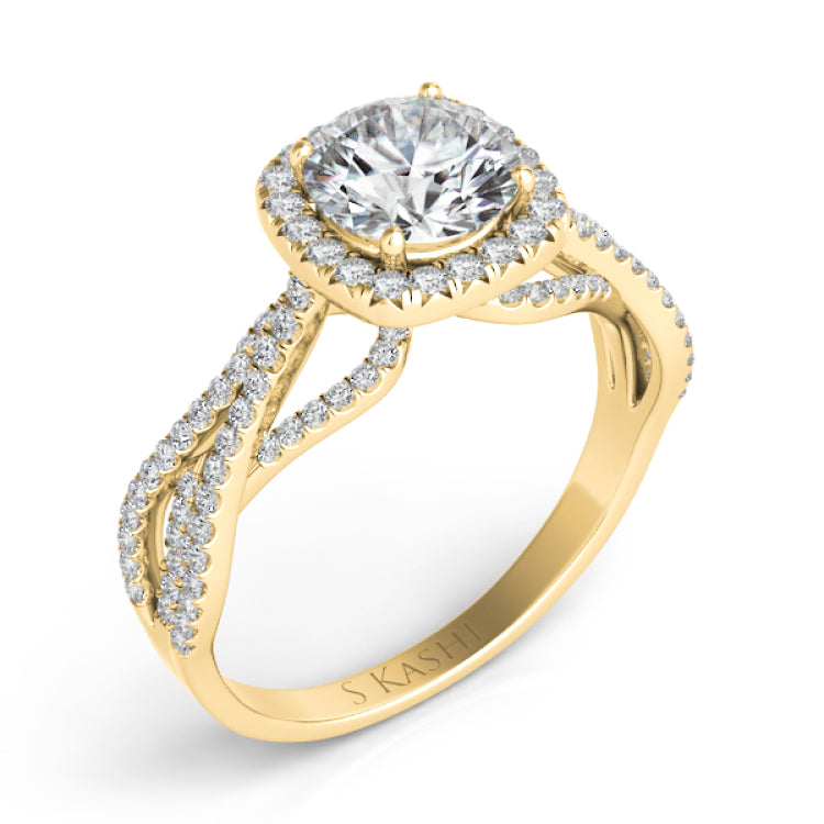 14 KT Rounds Shape Yellow Gold Engagement Ring