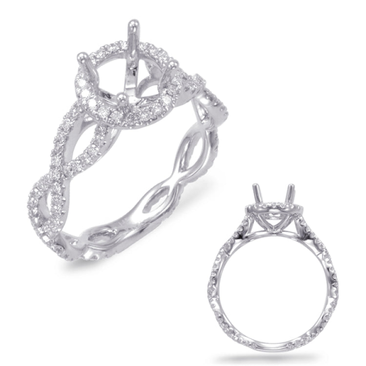 14 KT Rounds Shape White Gold Engagement Ring