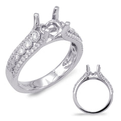 14 KT Rounds Shape White Gold Engagement Ring