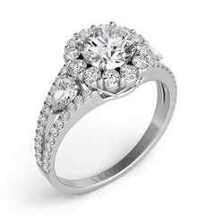 14 KT Pear Shape Shape White Gold Engagement Ring