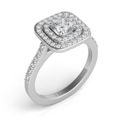 14 KT Rounds Shape White Gold Halo Engagement Ring