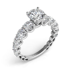 14 KT Rounds Shape White Gold Engagement Ring