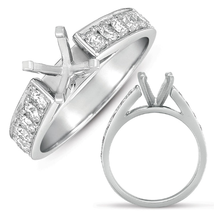 14 KT Rounds Shape White Gold Engagement Ring