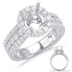 14 KT Rounds Shape White Gold Halo Engagement Ring