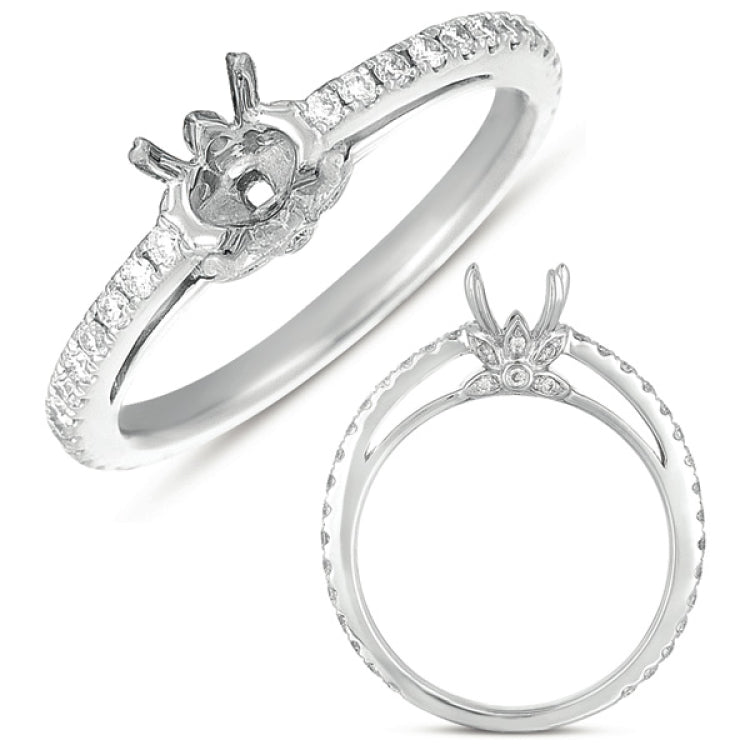14 KT Rounds Shape White Gold Engagement Ring