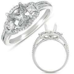 14 KT Rounds Shape White Gold Engagement Ring