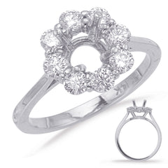 14 KT Rounds Shape White Gold Engagement Ring
