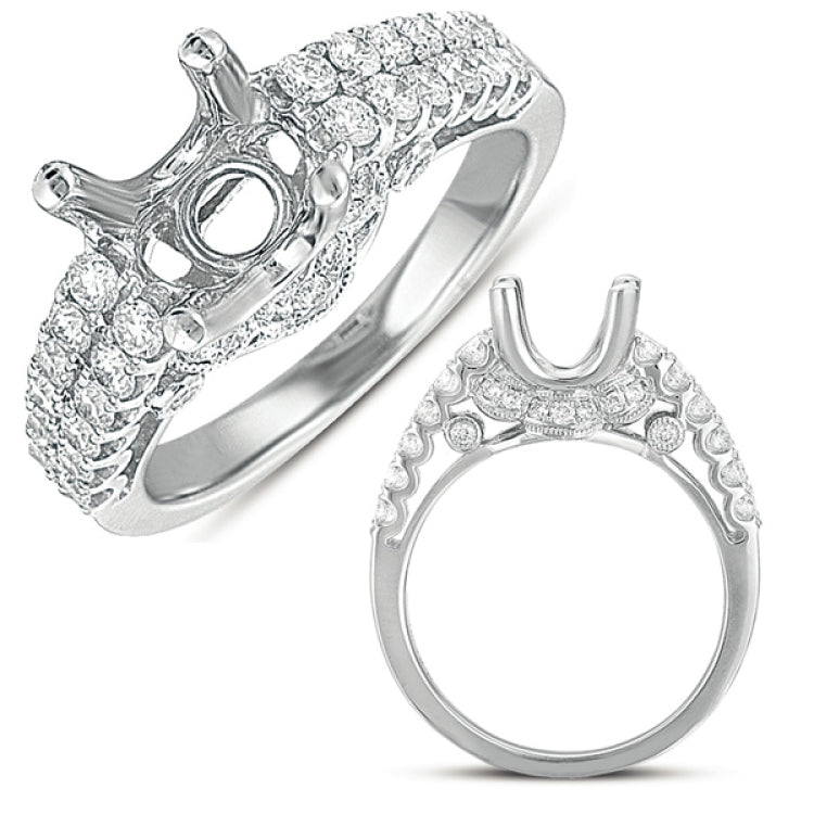 14 KT Rounds Shape White Gold Engagement Ring