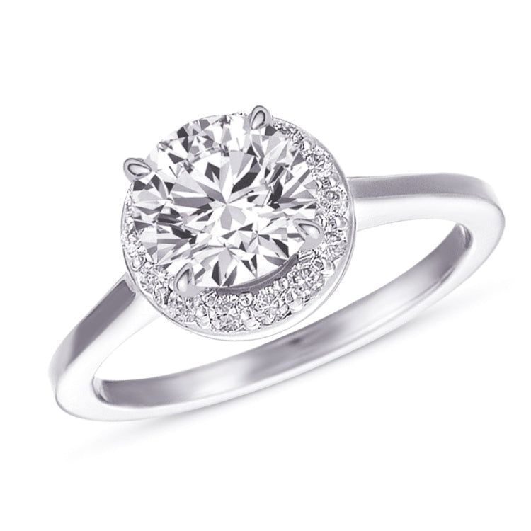 14 KT Rounds Shape White Gold Engagement Ring