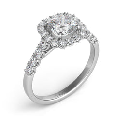 14 KT Rounds Shape White Gold Engagement Ring