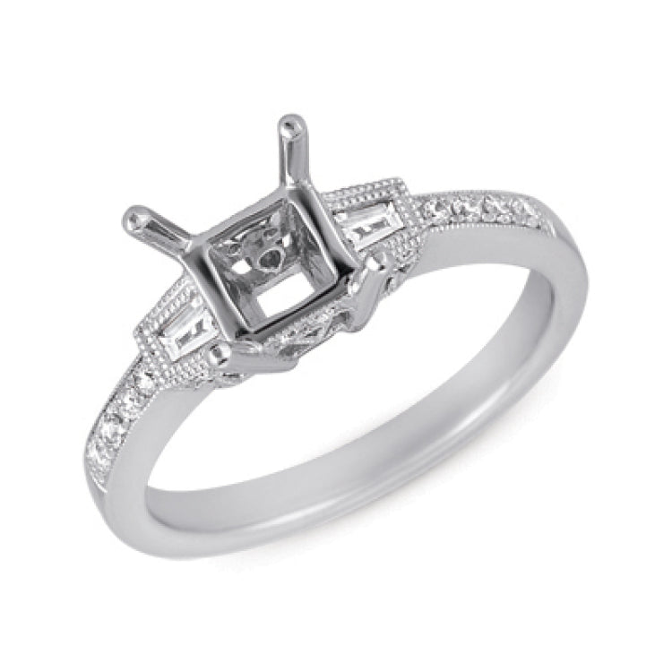 14 KT Rounds Shape White Gold Engagement Ring