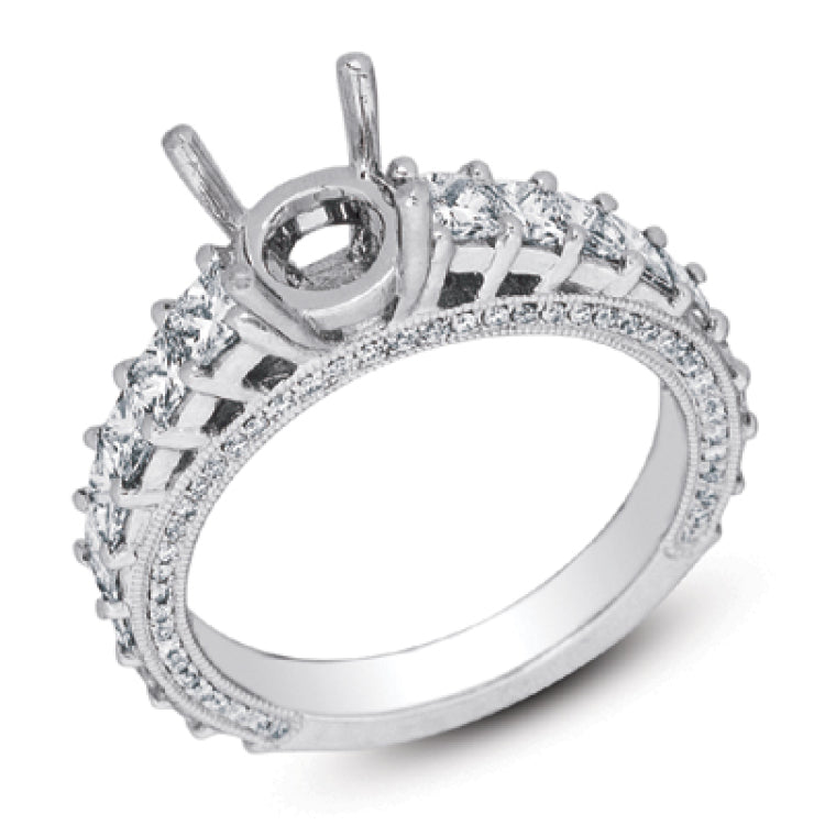 14 KT Princess Shape White Gold Engagement Ring