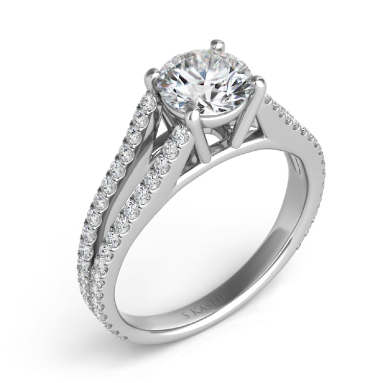 14 KT Rounds Shape White Gold Engagement Ring
