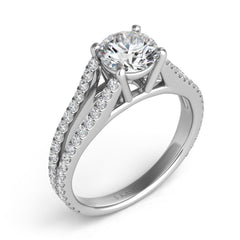14 KT Rounds Shape White Gold Engagement Ring