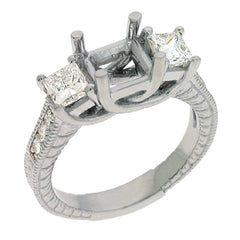 14 KT Princess Shape White Gold Engagement Ring