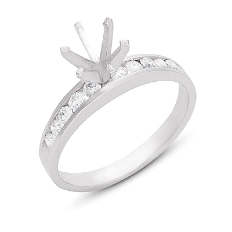 14 KT Rounds Shape White Gold Engagement Ring