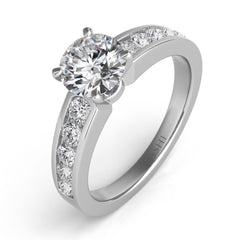 14 KT Rounds Shape White Gold Engagement Ring