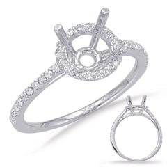 14 KT Rounds Shape White Gold Halo Engagement Ring