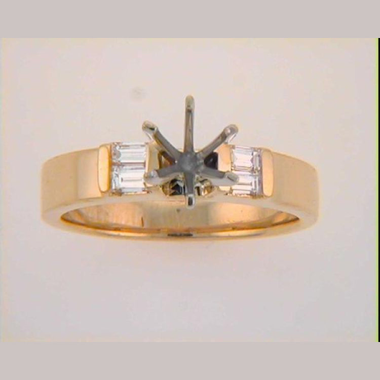 14 KT Baguette Shape Yellow Gold Engagement Ring