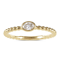 14 KT Oval Shape Yellow Gold Diamond Ring