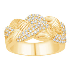 14 KT Rounds Shape Yellow Gold Diamond Ring