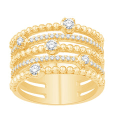 14 KT Rounds Shape Yellow Gold Diamond Ring