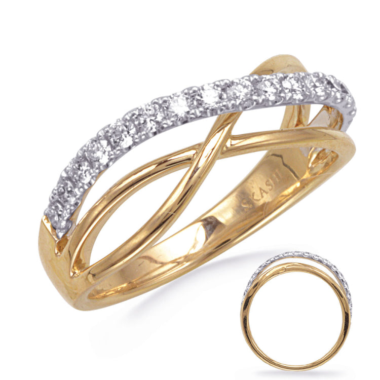 14 KT Rounds Shape Yellow & White Gold Diamond Fashion Ring