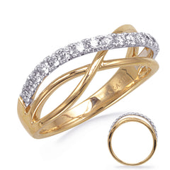 14 KT Rounds Shape Yellow & White Gold Diamond Fashion Ring