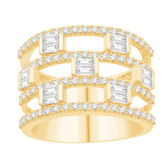 14 KT Baguette Shape Yellow Gold Diamond Ring