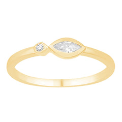 14 KT Marquise Shape Yellow Gold Diamond Ring