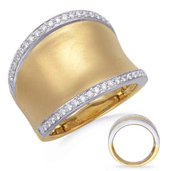 14 KT Rounds Shape Yellow & White Gold Diamond Ring