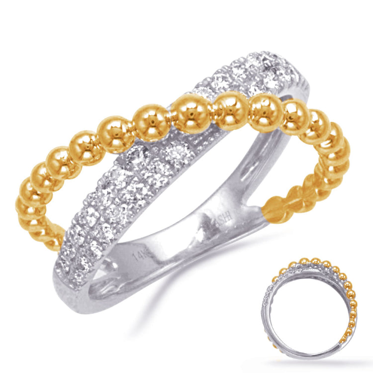 14 KT Rounds Shape Yellow & White Gold Diamond Ring