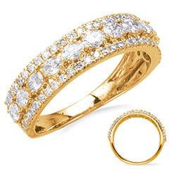 14 KT Oval Shape Yellow Gold Diamond Band