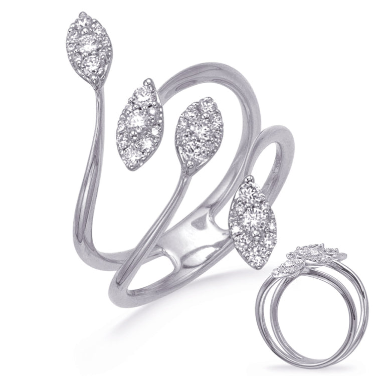 14 KT Rounds Shape White Gold Diamond Fashion Ring