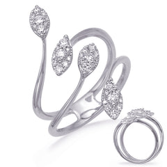 14 KT Rounds Shape White Gold Diamond Fashion Ring